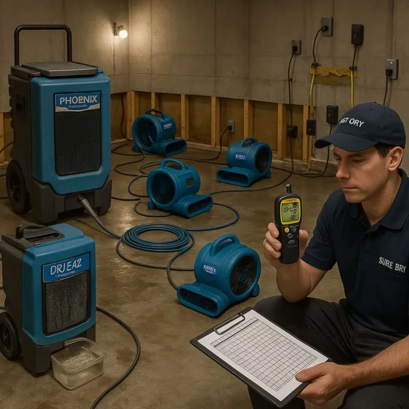 Structural Drying and Dehumidification process in Southampton, NY